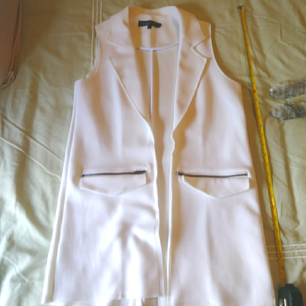 Topshop Long white vest